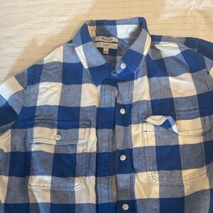 Madewell Blue and White Plaid Women's Button Down Shirt